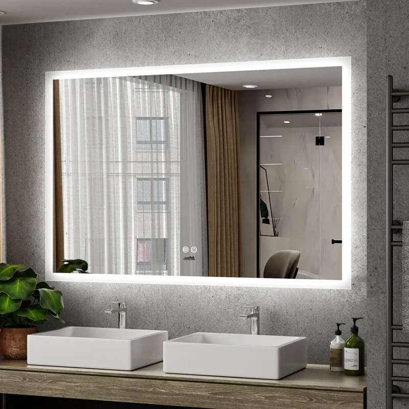 Moderne Badkamer Spiegel "Oristano" - 80 x 120 cm - LED & Anti-condens