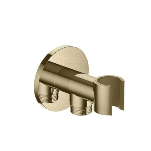 Hotbath Cobber M515 wandsteun + uitlaat - Geborsteld Messing