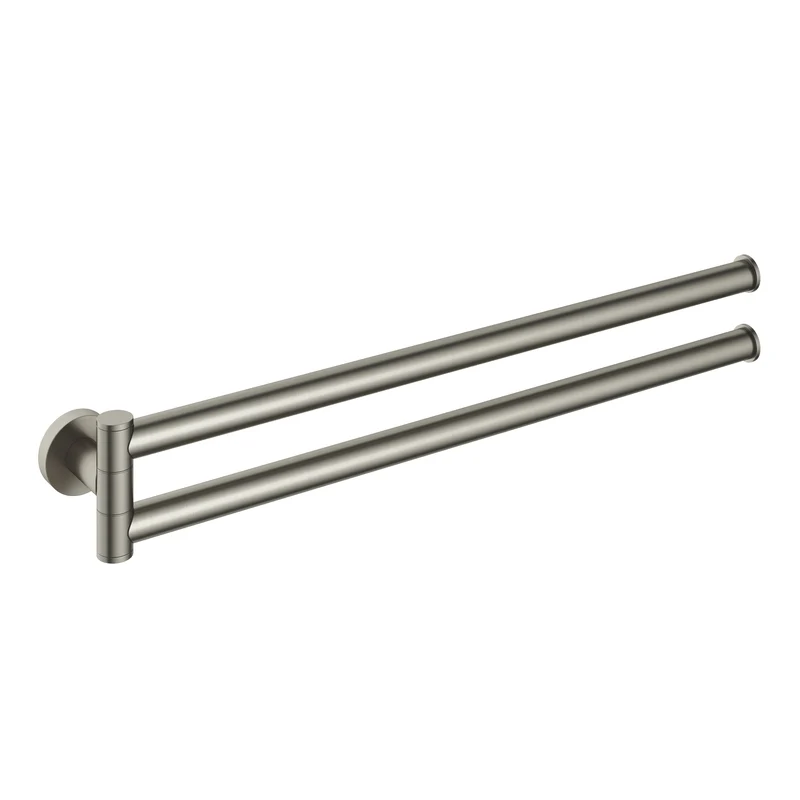 Hotbath &More BAA15 handdoekhouder 2-lids draaibaar - Geborsteld Nikkel