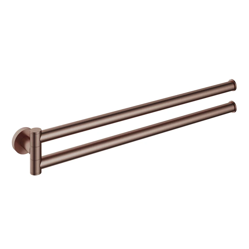 Hotbath &More BAA15 handdoekhouder 2-lids draaibaar - Geborsteld Koper PVD