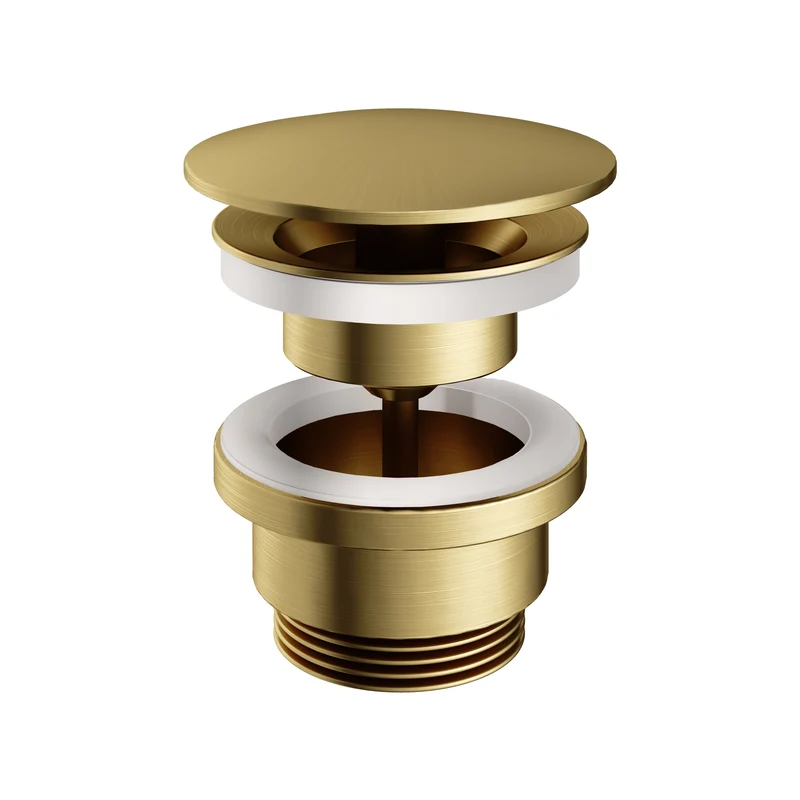 Hotbath Cobber P708 niet-afsluitbare plug - Geborsteld Messing PVD
