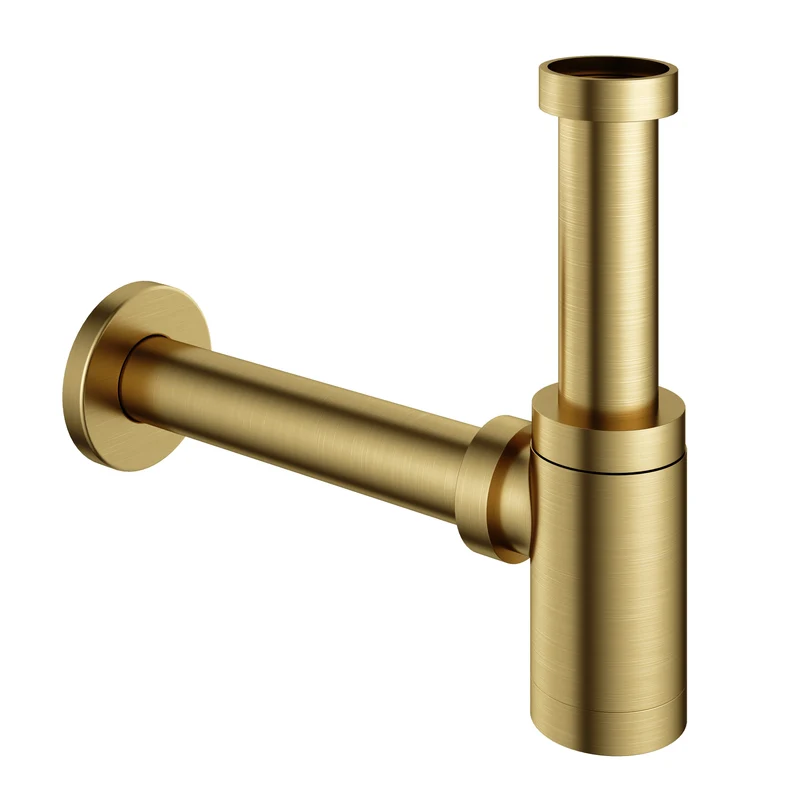 Hotbath Cobber P034 fonteinsifon rond - Geborsteld Messing PVD