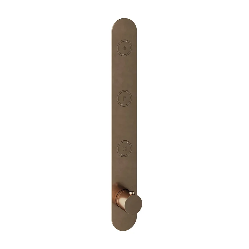 Hotbath Cobber PB050EXT afbouwdeel voor inbouw thermostaat met 3 pushbuttons - Verouderd Messing