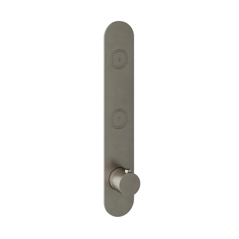 Hotbath Cobber PB066EXT afbouwdeel voor inbouw thermostaat met 2 pushbuttons - Geborsteld Nikkel