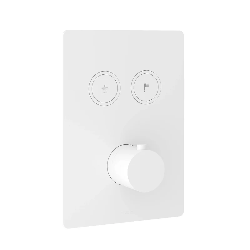 Hotbath Cobber PB009QEXT afbouwdeel voor inbouw thermostaat met 2 pushbuttons - Mat Wit