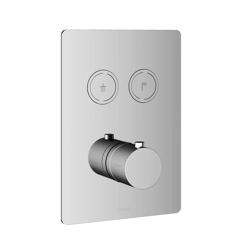 Hotbath Cobber PB009QEXT afbouwdeel voor inbouw thermostaat met 2 pushbuttons - Chroom