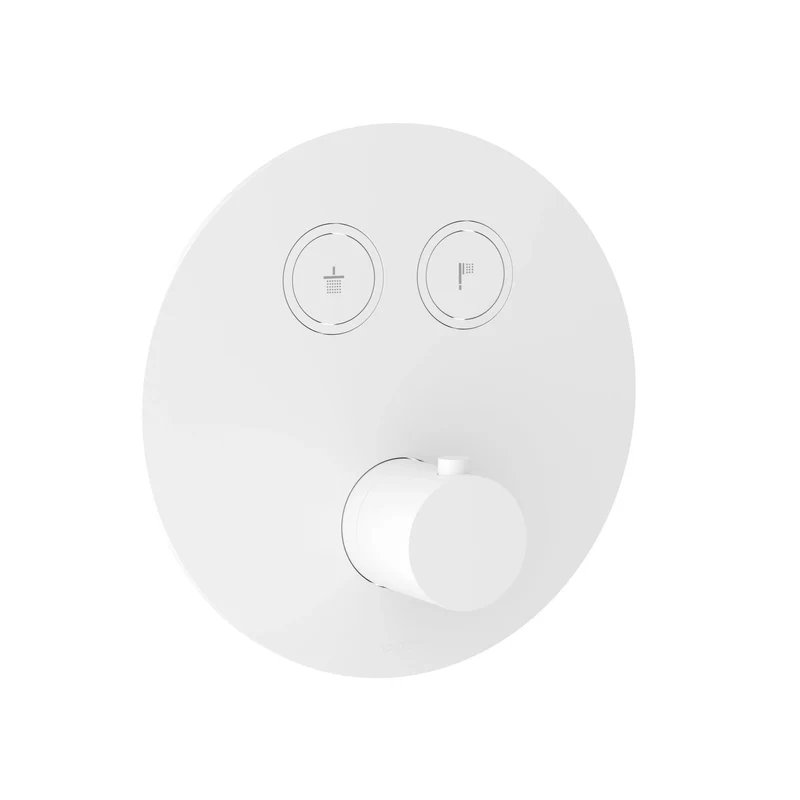 Hotbath Cobber PB009EXT afbouwdeel voor inbouw thermostaat met 2 pushbuttons - Mat Wit