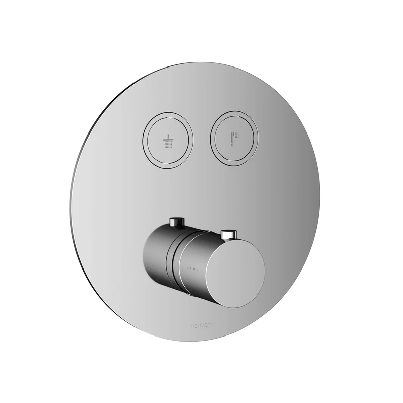 Hotbath Cobber PB009EXT afbouwdeel voor inbouw thermostaat met 2 pushbuttons - Chroom