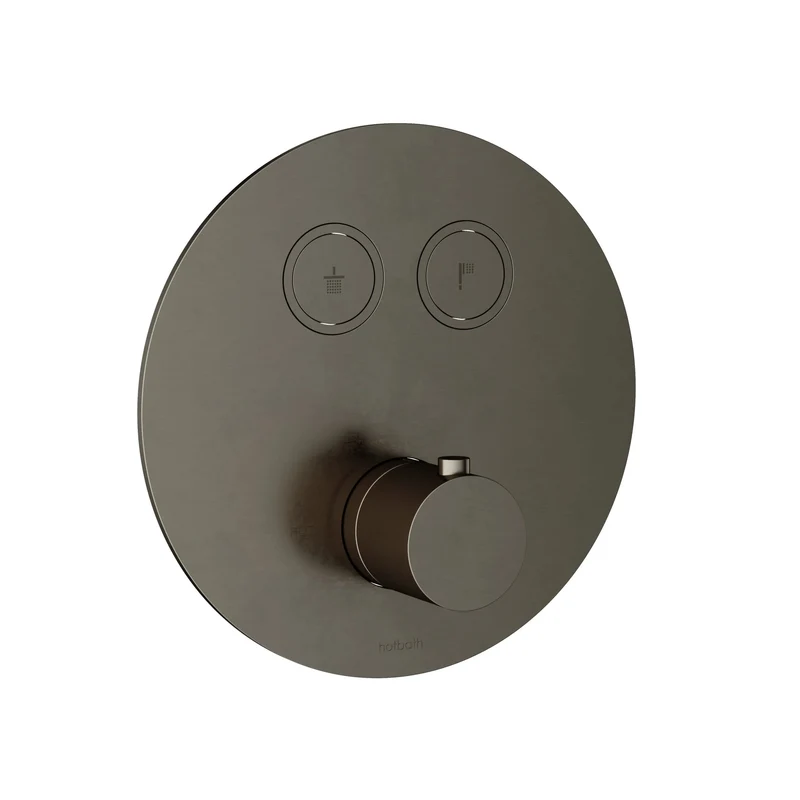 Hotbath Cobber PB009EXT afbouwdeel voor inbouw thermostaat met 2 pushbuttons - Verouderd IJzer
