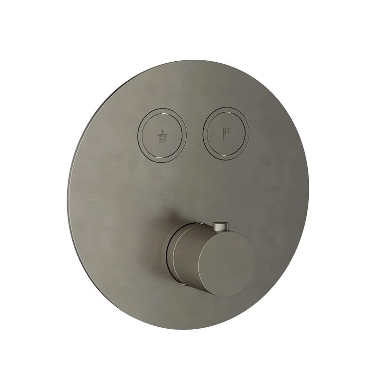 Hotbath Cobber PB009EXT afbouwdeel voor inbouw thermostaat met 2 pushbuttons - Geborsteld Nikkel