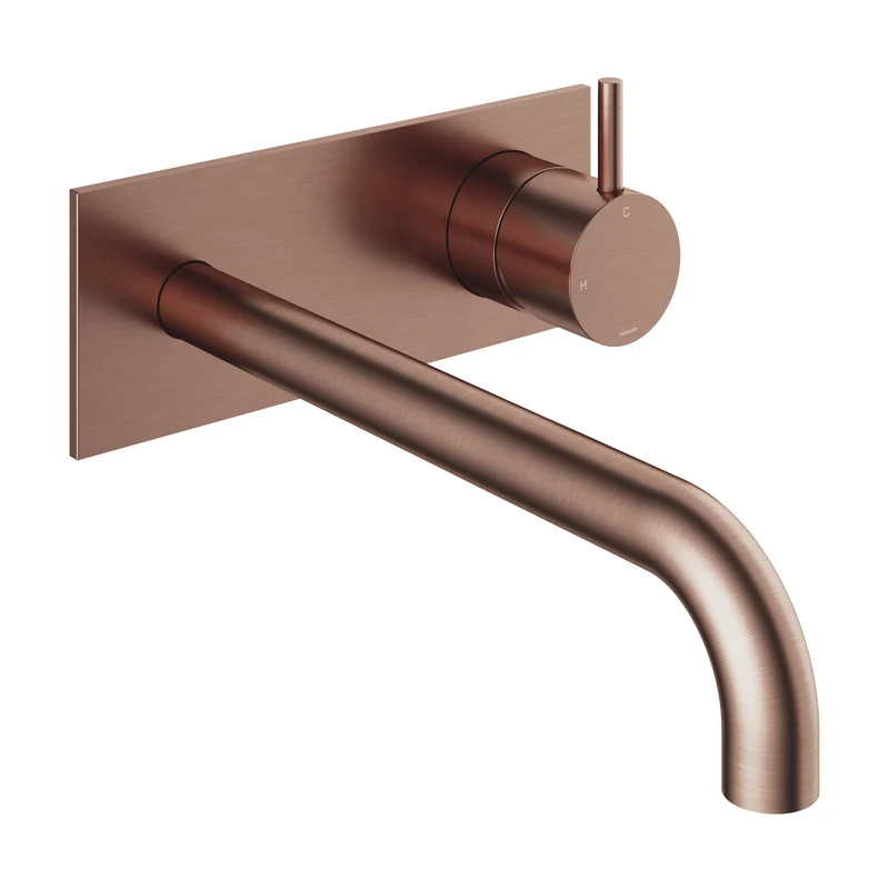 Hotbath Cobber CB106EXT25 afbouwdeel inbouw wastafelkraan - 25cm uitloop - Geborsteld Koper PVD