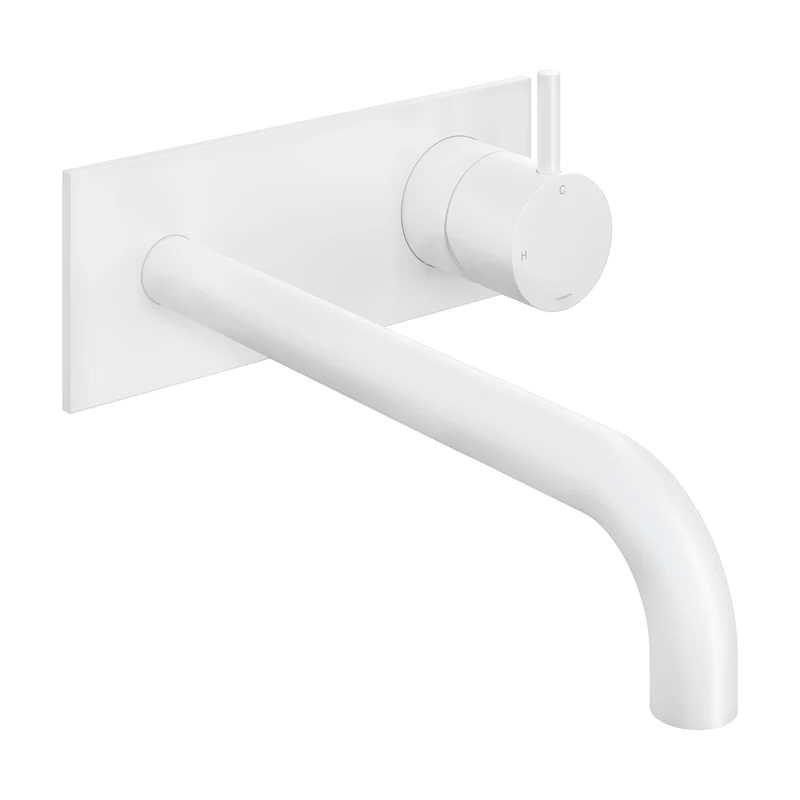Hotbath Cobber CB106EXT25 afbouwdeel inbouw wastafelkraan - 25cm uitloop - Mat Wit