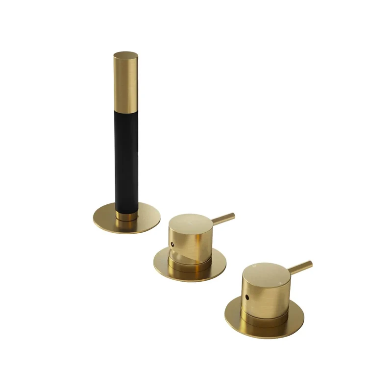 Hotbath Cobber CB175 3-gats badrandcombinatie - Geborsteld Messing PVD