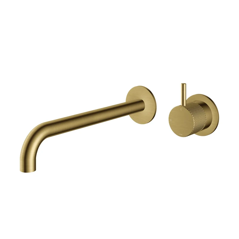 Hotbath Cobber X CX105EXT25 afbouwdeel voor inbouw wastafelkraan - uitloop 25cm - Geborsteld Messing PVD