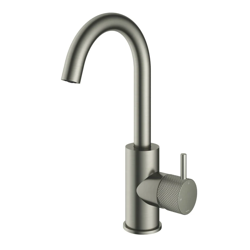 Hotbath Cobber X CX004 wastafelkraan draaibare uitloop - Geborsteld Nikkel