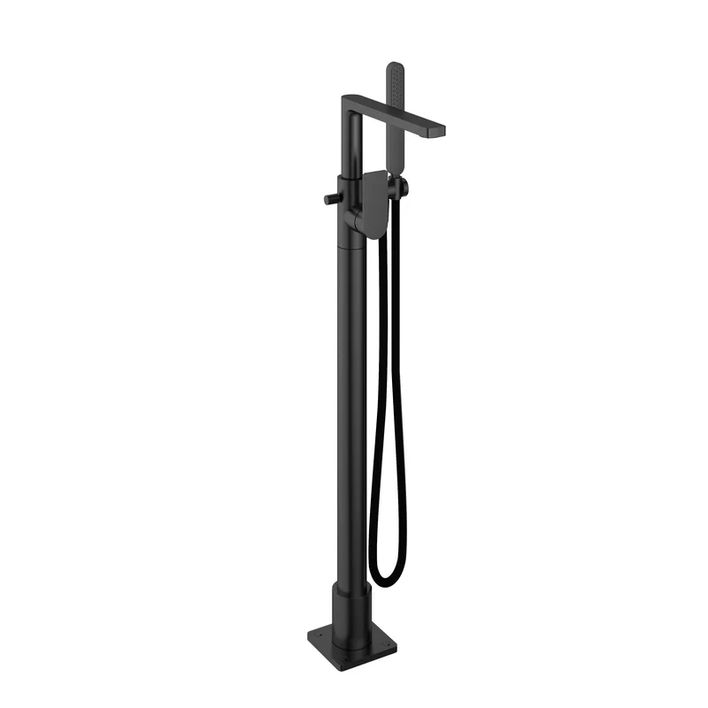 Hotbath Gal GL177EXT badmengkraan met draaibare uitloop vloermontage - Geborsteld Gunmetal PVD