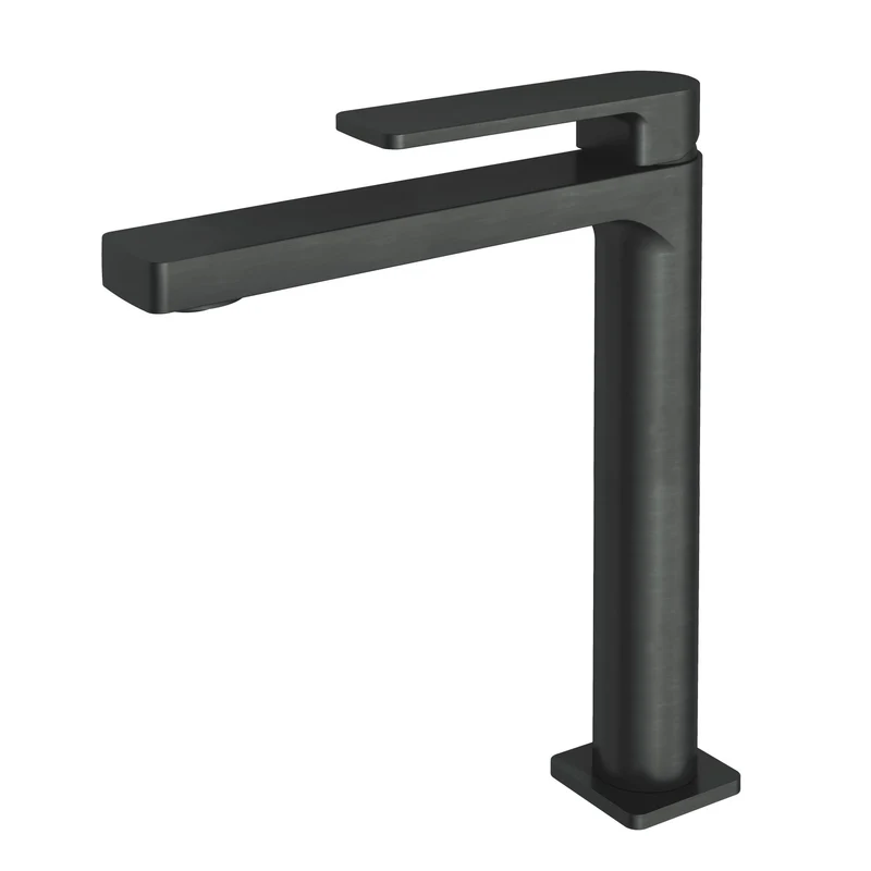 Hotbath Gal GL003H verhoogde wastafelmengkraan zonder waste - Geborsteld Gunmetal PVD