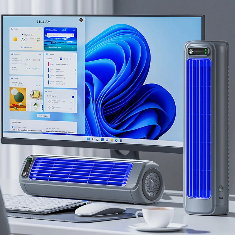 Draagbare Airconditioner 2000mAh - Bladloze Wandventilator
