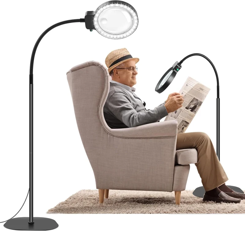 Handsfree LED Vergrootglas met 10X/20X Zoom voor Lezen en Hobby's