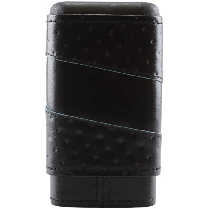 Sig. koker voor 3 sigaren ring maat 58 black with stiches