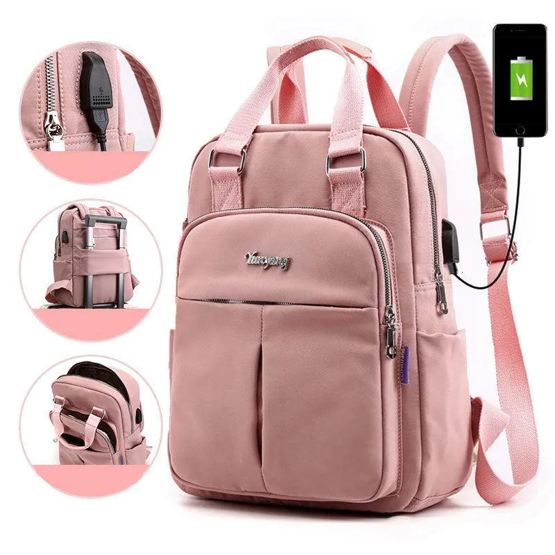 Unisex Waterdichte Anti-Diefstal Rugzak met USB-Oplaadpoort