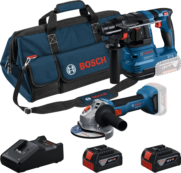 Bosch Combiset 18V GBH Boorhamer + GWS Haakse Slijper + GBA 2x4,0Ah + GAL Professional - 0615V0003C (Bosch gereedschapset)