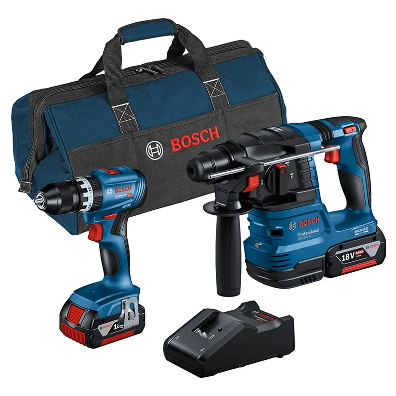 Bosch Combiset GSB 18V-45+GBH 18V-22+2x4.0Ah+G