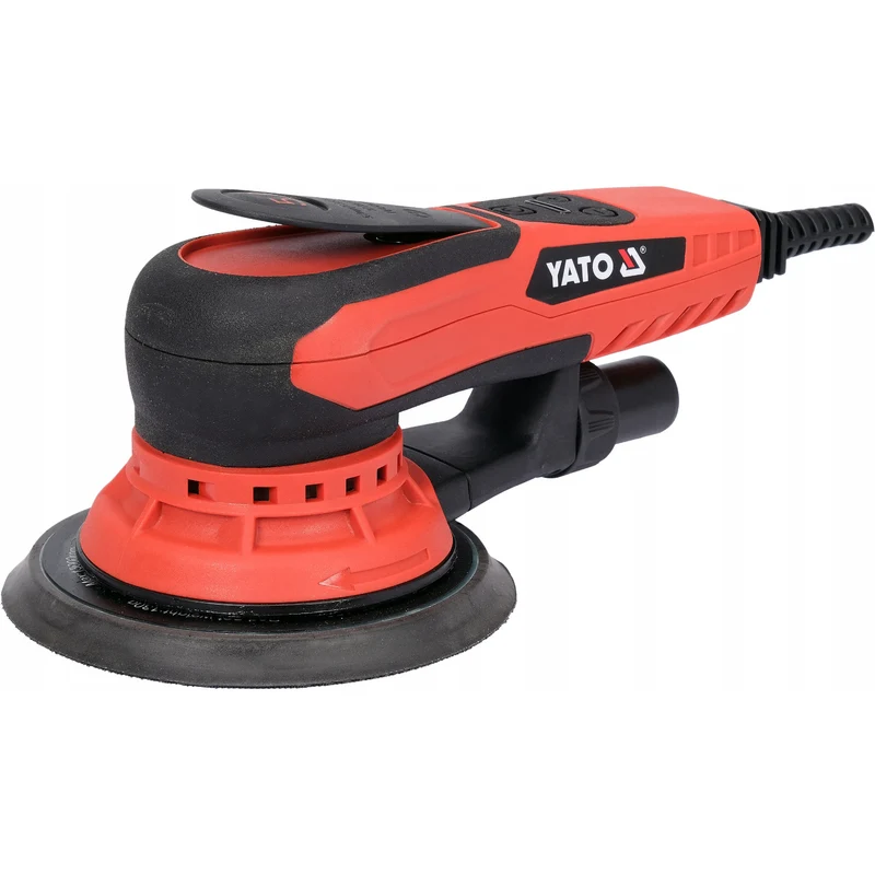 Yato excentrische schuurmachine, 150 mm, vermogen 350 W, toerental 4000-10000 tpm, snoerlengte 3 m, aansluitmogelijkheid voor stofzuiger, YT-82206