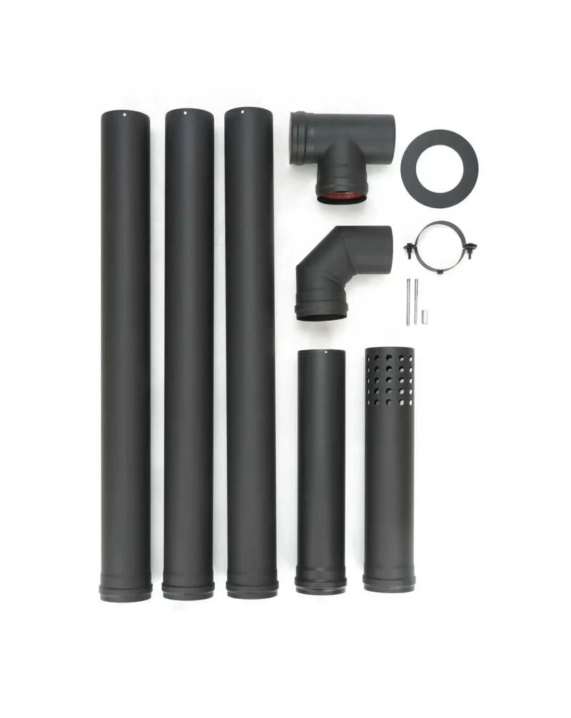 Second chance - Pellet stove pipe set - Ø 100 mm - carbon steel - Non-electric model - Default