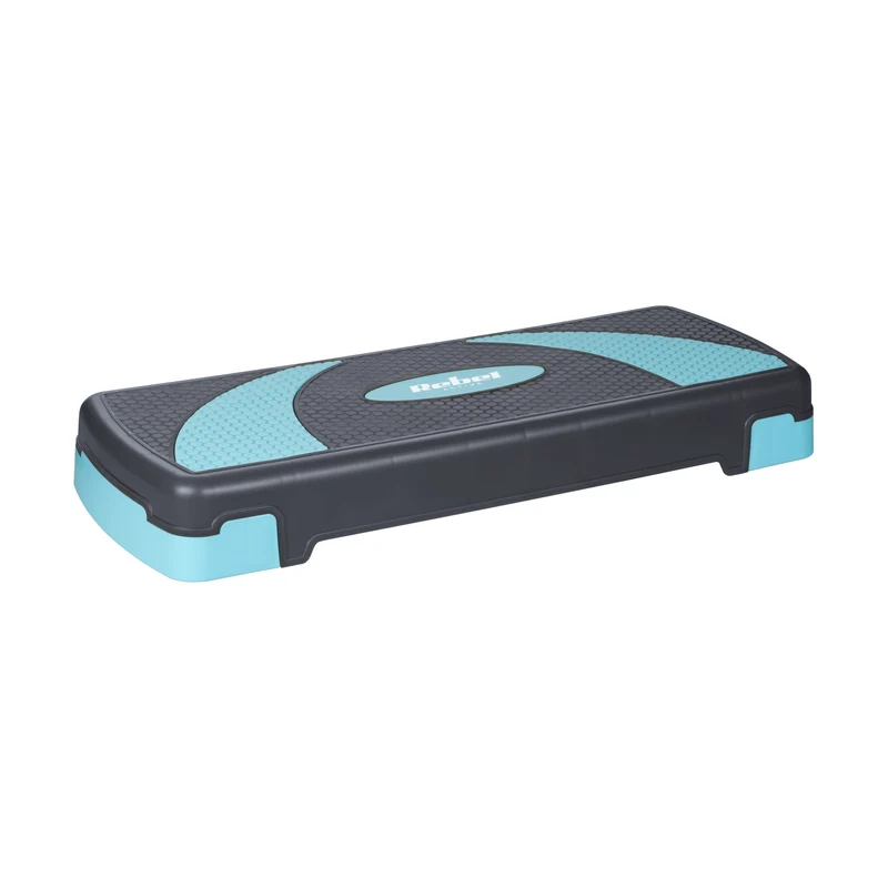 Rebel Active Fitness Stepper - Aerobics Step In Hoogte Verstelbaar Tot 20 Cm - Stepper Stepbank Fitnessstep - Grijs Blauw