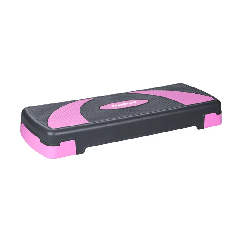 Rebel Active Fitness Stepper - Aerobics Step In Hoogte Verstelbaar Tot 20 Cm - Stepper Stepbank Fitnessstep - Grijs Paars