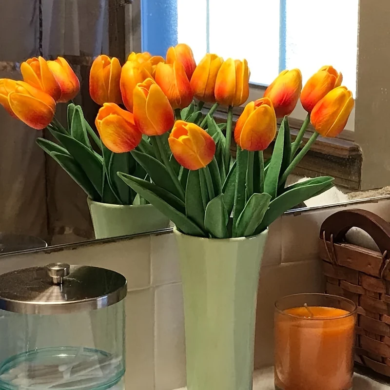 Realistische Kunsttulpen Set (10 stuks) – Bruiloft & Huisdecoratie