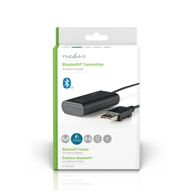 Bluetooth®-Zender Ingangen audio / video / data: 1x AUX / 1x USB - Maximaal 1 Apparaat - Zwart