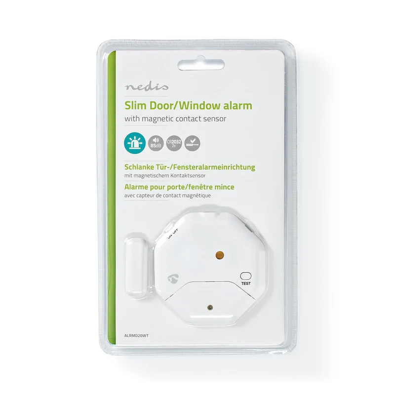 Deur- en raamalarm met sirene Magnetische sensor - Batterij Gevoed - 2x CR2032