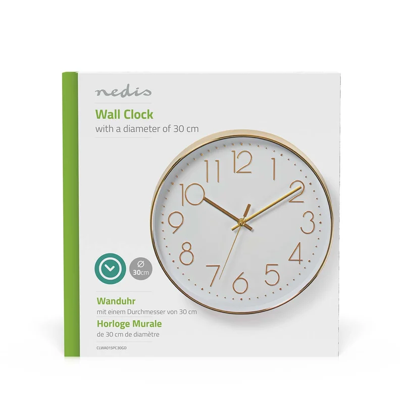 Wandklok Diameter: 300 mm - Kunststof
