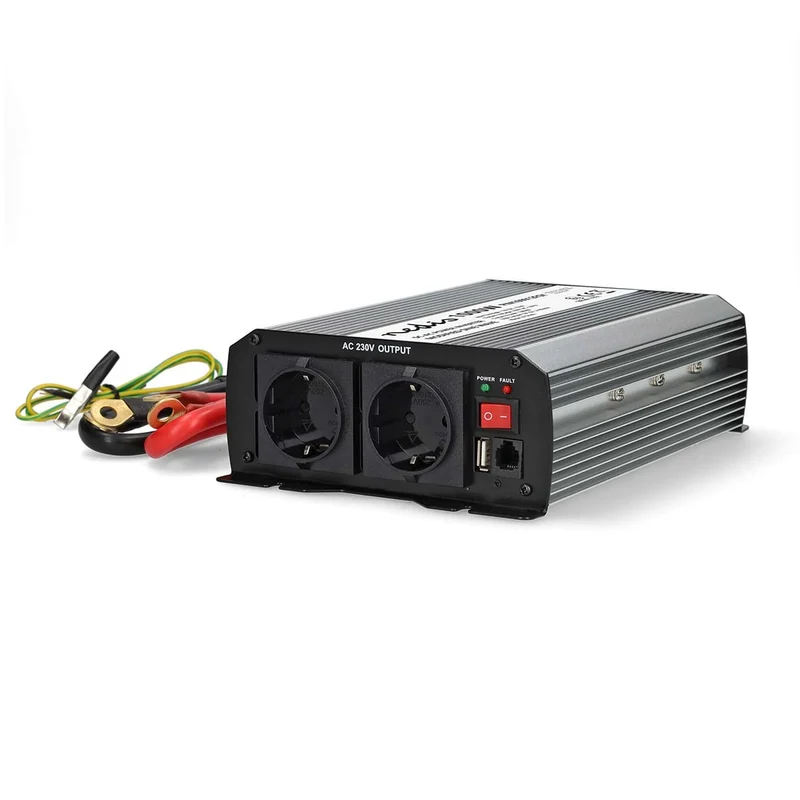 Omvormer Gemodificeerde Sinusgolf Apparaat stroomoutput: Type F (CEE 7/3) / USB-A - 230 V AC 50 Hz - Piekvermogen: 2000W
