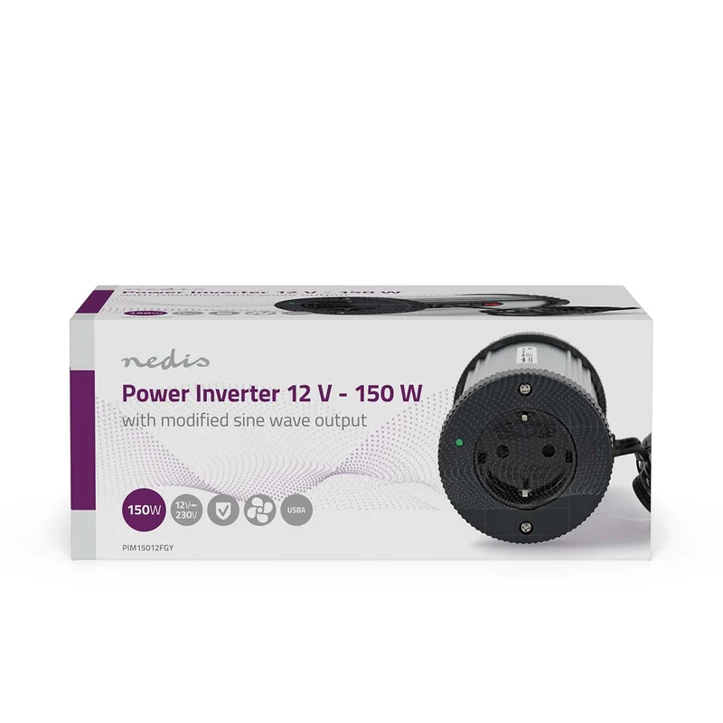 Omvormer Gemodificeerde Sinusgolf Apparaat stroomoutput: Type F (CEE 7/3) / USB-A - 230 V AC 50 Hz - Piekvermogen: 2000W