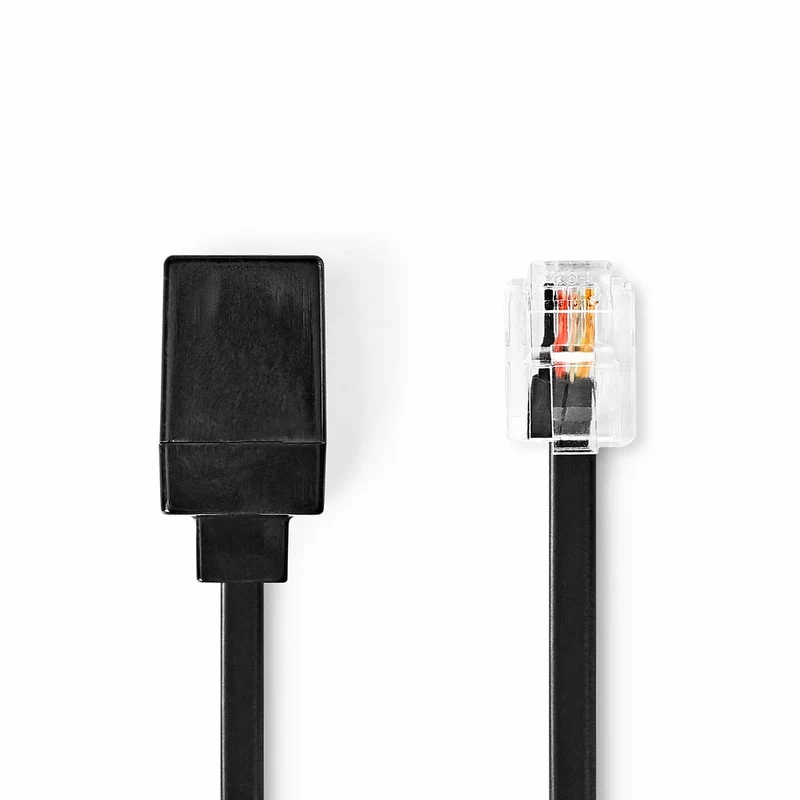 Telecomverlengkabel RJ11 Male - RJ11 Female - Kabel design: Plat