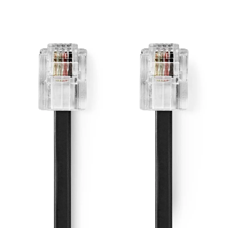 Telecomkabel RJ11 Male - RJ11 Male - Kabel design: Plat