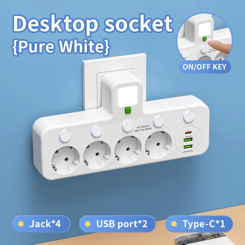 Draaibare Stekkerdoos met USB A & C Poorten