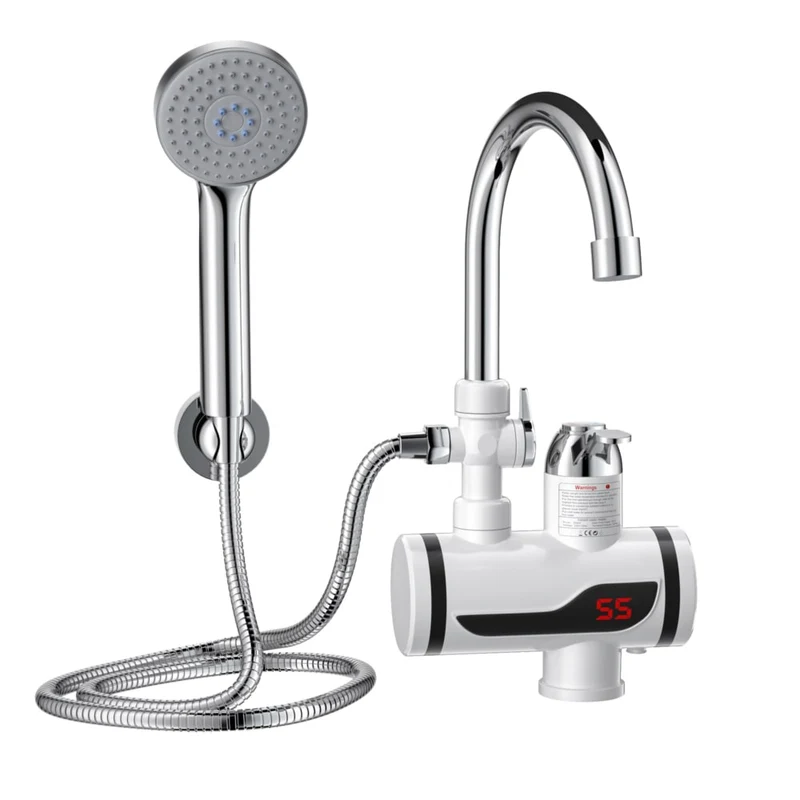 Kraan en douche met ingebouwde verwarming