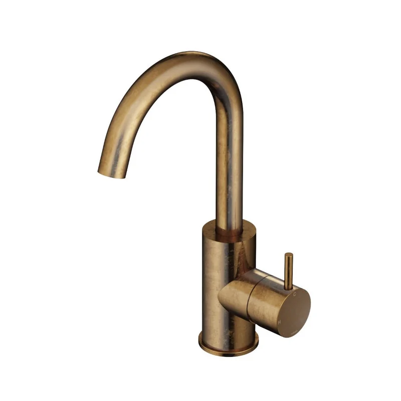 Hotbath Cobber CB004 wastafelkraan met draaibare uitloop - Verouderd Messing