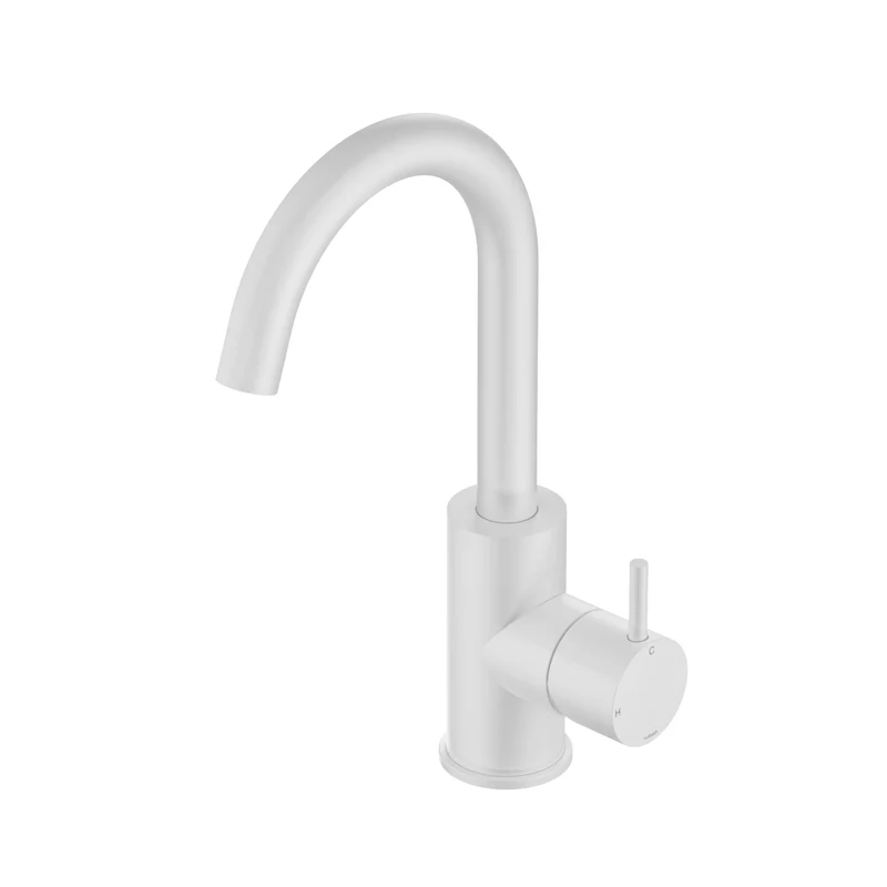 Hotbath Cobber CB004 wastafelkraan met draaibare uitloop - Mat Wit