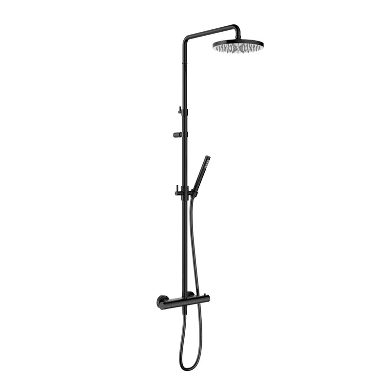 Hotbath Ace SDS11 thermostatische stortdoucheset - Gepolijst Zwart PVD