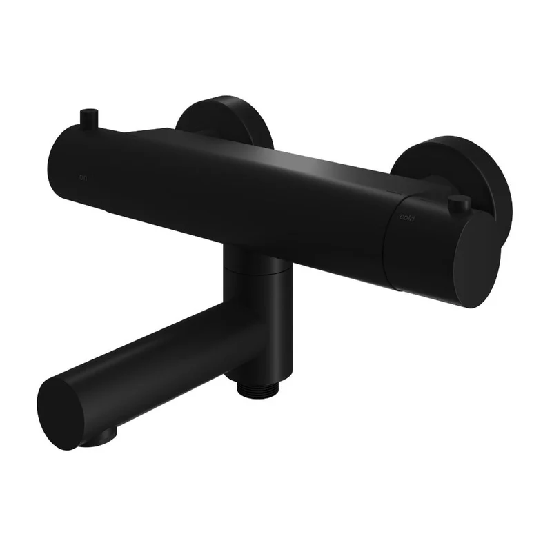 Hotbath Cobber B020 badthermostaat met draaibare uitloop Geborsteld Zwart PVD