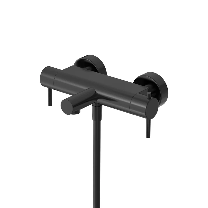Hotbath Cobber B022 badthermostaat met uitloop - Geborsteld Zwart PVD