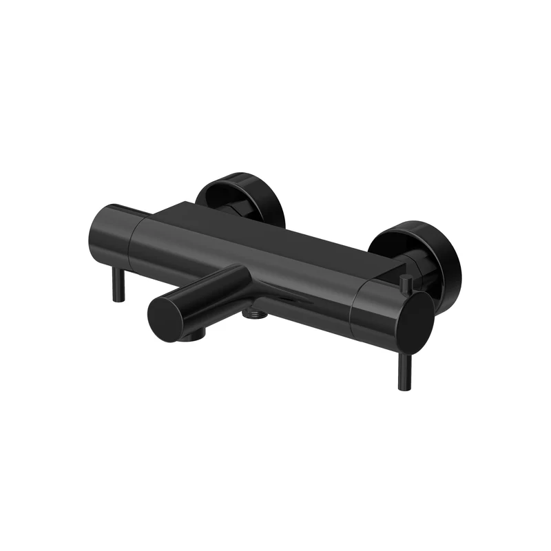 Hotbath Cobber B022 badthermostaat met uitloop - Gepolijst Zwart PVD
