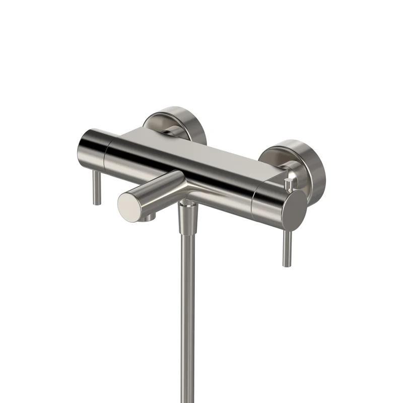 Hotbath Cobber B022 badthermostaat met uitloop - Geborsteld Nikkel