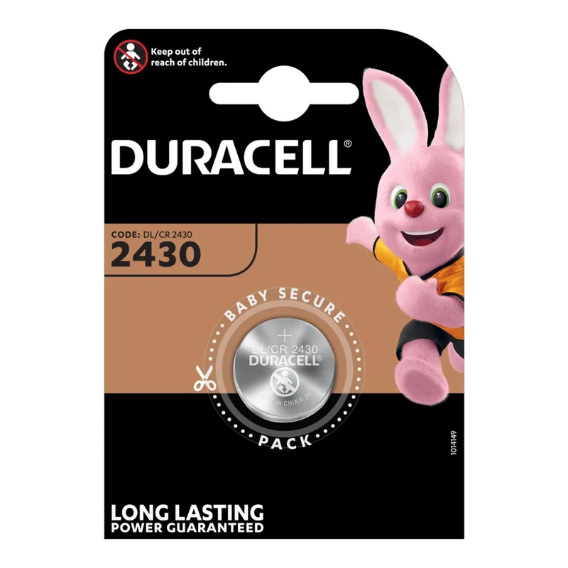 Lithiumbatterij 3V Duracell CR2430 24,5mm diameter 3mm hoog