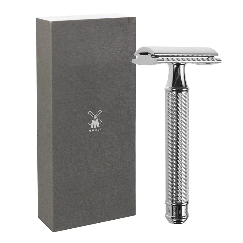 Rasoir traditionnel, lame de rasoir, laiton chromé, MÜHLE R89